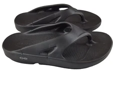 Oofos OOriginal Black Flip-Flop Thong Recovery Sandal Women's Size 10 Mens Sz 8