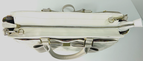 Betsey Johnson XoX Satchel Tote Laptop Large Bag White Big Bow Spring Girl Boss - Picture 7 of 11