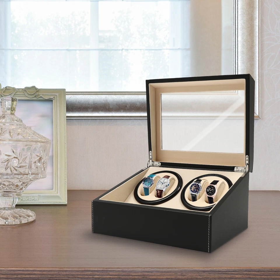 4+6 Coffret Remontoir Montre Automatique Watch Winder Boîte de Rangement  - Photo 4/4