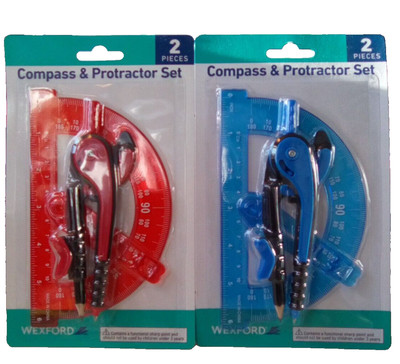 Wexford Elementary School Compass and Protractor Set - (2) Free S&H!