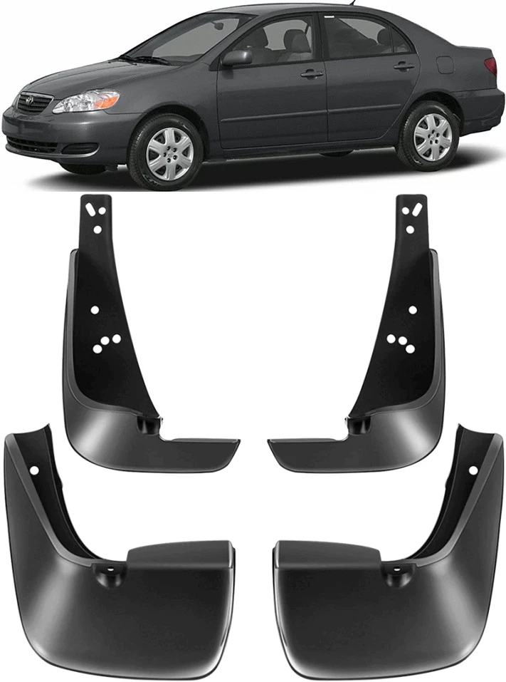 Genuine Front & Rear Splash Guards Mud Flaps For 2003-2008 Toyota Corolla Sedan - 第 1 张/共 5 张