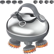 Electric Scalp Massager,Electric Head Massager with Kneading & 8 Removable Heads
