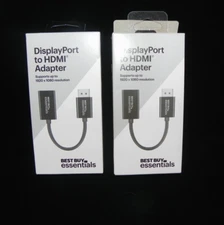 2 Display Port To HDMI Adapter Supports To 1080 Resolution Essentials Best Buy