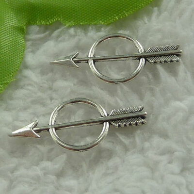 Free Ship 400 pcs tibet silver round  arrow connectors 29x13mm B3319