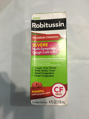 Adult Robitussin Severe Maximum Strength Multi Symptom Cough Cold Flu 4 oz 09/25