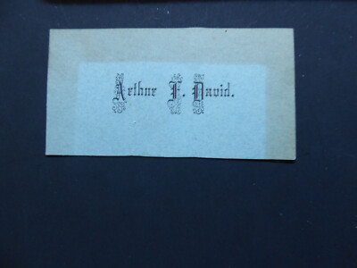 Arthur F David Mineral Point Iowa County Wisconsin Victorian calling card
