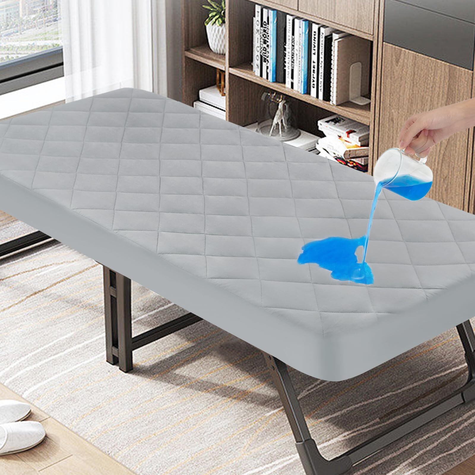Cot Mattress Pad Waterproof Quilted, Fitted Cot Size Mattress Pads Protector ...