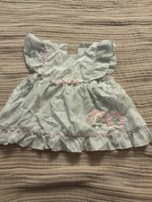 Baby Girl Toddler Vintage Dress Floral Ruffle Bow Heart Size 24 M