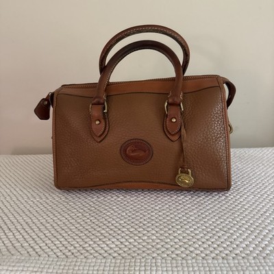 DOONEY & BOURKE Vintage 1990's Leather Tan All Weather Pebbled Satchel Purse Bag