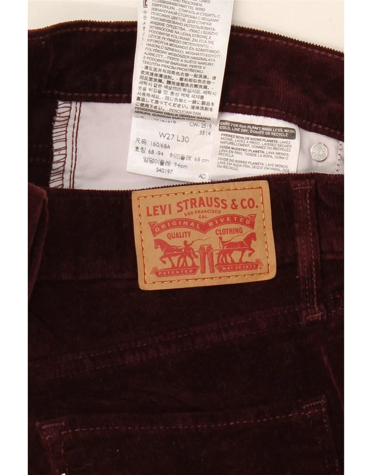 Pantalones ajustados de pana LEVI'S 311 para mujer W27 L30 algodón borgoña DC09 Foto 3 de 3