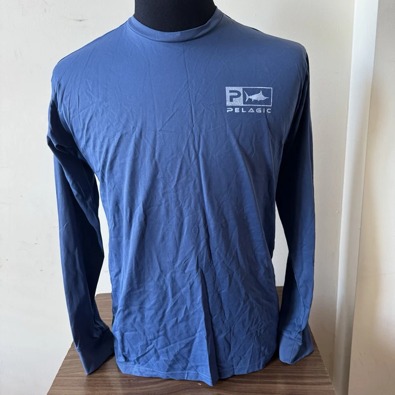 pelagic 50+ upf protection fishing apparel logo shirt