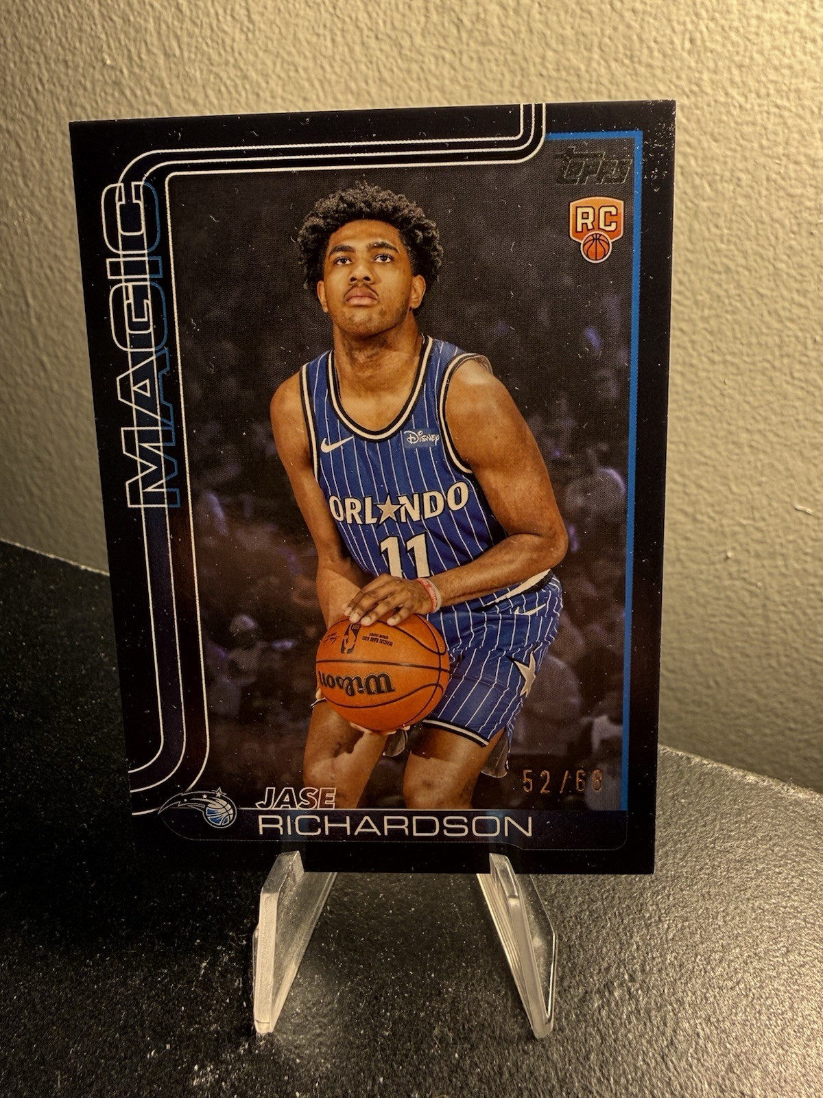 JASE RICHARDSON 2025-26 Topps NBA BLACK #225 Flagship ORLANDO MAGIC RC Mint /68