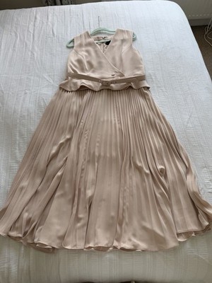 Phase Eight Kleid Hetty rosa Plissee 40er Stil Größe 18 Gürtel ärmellos Hochzeit