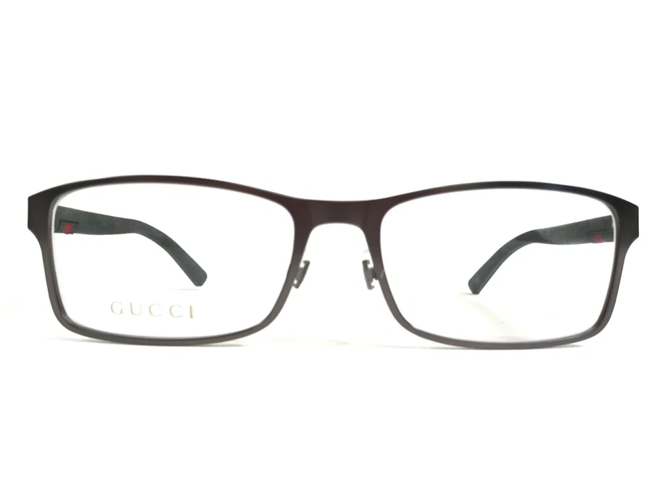 Armações de óculos Gucci GG0614O 002 cinza bronze retangular aro completo 54-17-145 - Imagem 2 de 4