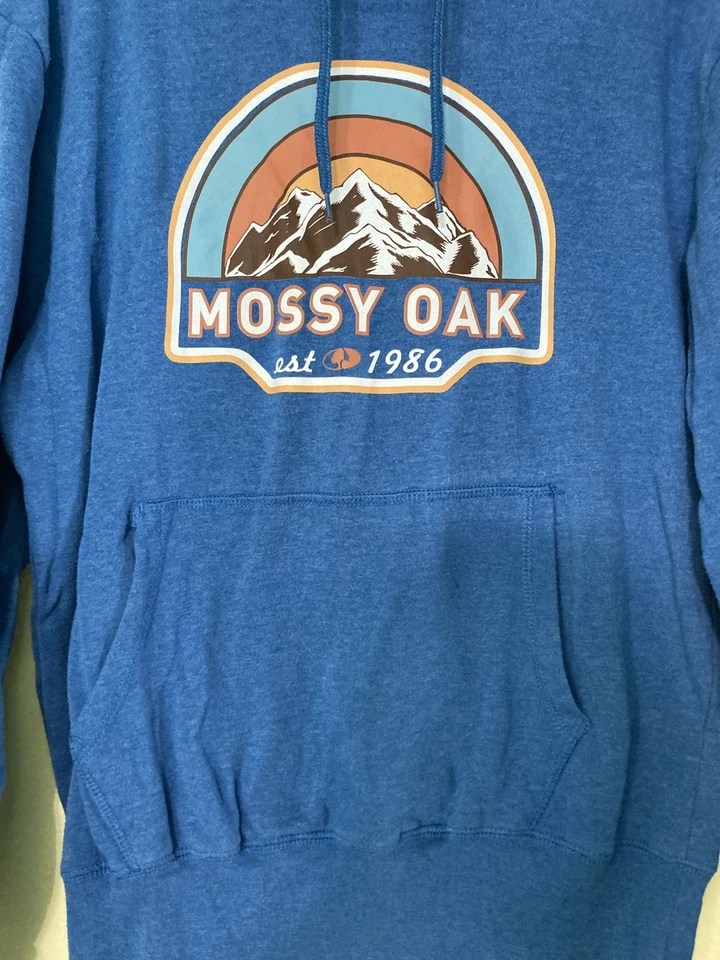 Mossy Oak Hoodie Unisex Size S Blue EUC - Image 3 of 4