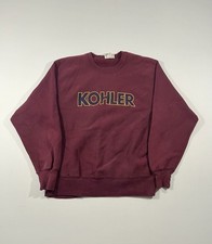 Vintage Lee Heavyweight Sweatshirt Men’s XL Kohler Spellout Burgundy USA Made