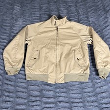 Authentic Imports Reversible Harrington Bomber Jacket Tan Navy Blue Size 10