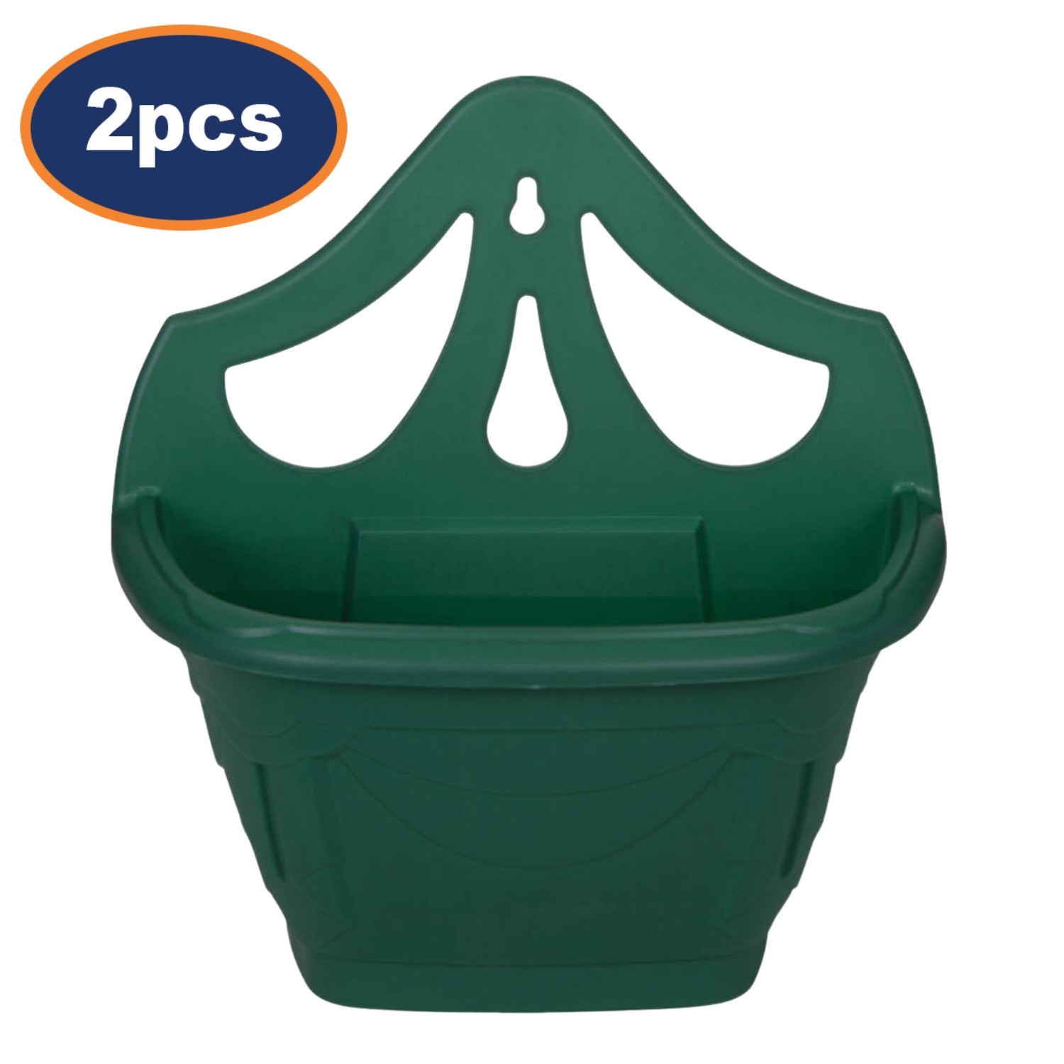2Pcs 31cm Wall Hanging Planter Plastic Venetian Flower Pot Green Garden Basket