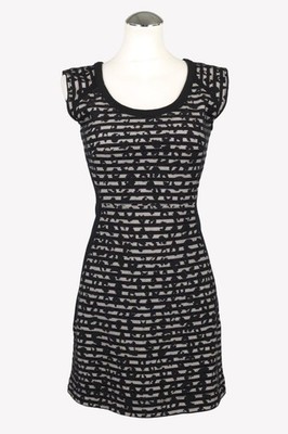 French Connection Damen Kleid Gr. 32 (UK 6 ) Schwarz / Weiß Etuikleid Dress