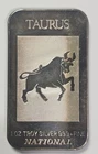 1 Ounce .999 Fine Silver National Refining Company Taurus Art Bar