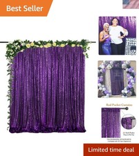 Seamless Purple Sequin Photography Backdrop 4FT x 8FT - Ideal for Celebrations