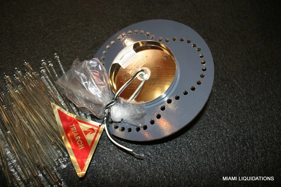 Lámpara de araña palos de vidrio cromo mediados de siglo moderno Triarch International 1482CH Foto 4 de 4