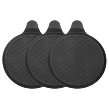 3pcs Silicone Tub Stopper 5.8" Dia Round Cover for Bathroom Kitchen Sinks, Black