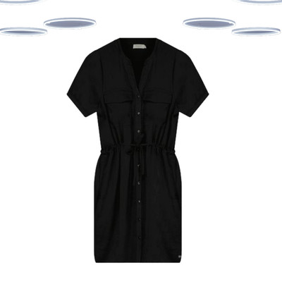 Ex Deeluxe Damen Kleid Kurzarm Desia Schwarz (Defekt)