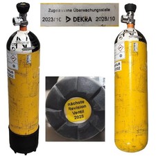 Atemluftflasche 6l 300 bar Atemluft Flasche TÜV bis 2028/10 Ventil Stahlflasche