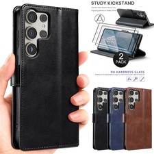 For Samsung Galaxy S23 FE S24 Ultra Leather Stand Card Phone Case Wallet Cover