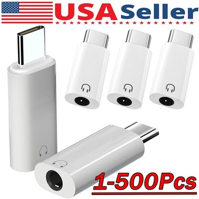 USB-C Type C Adapter Port to 3.5MM Aux Audio Jack Earphone Headphone Car Lot
