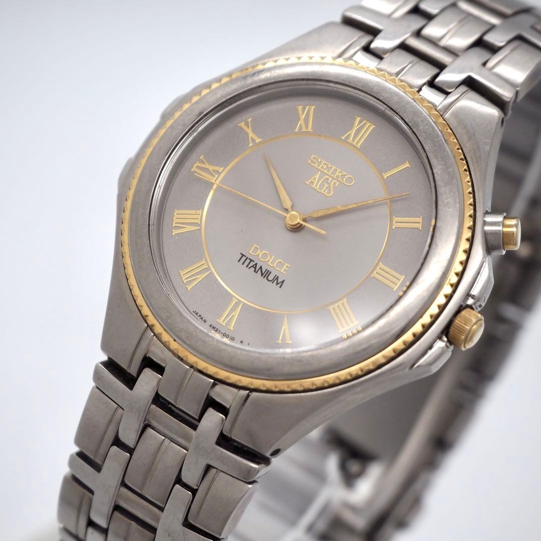Seiko 547 Dolce Titanium AGS Mens Watch Gray Timepiece Authentic