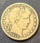 1912-D Barber Half Dollar 50c Nice Coin. Free Fast Shipping. ￼