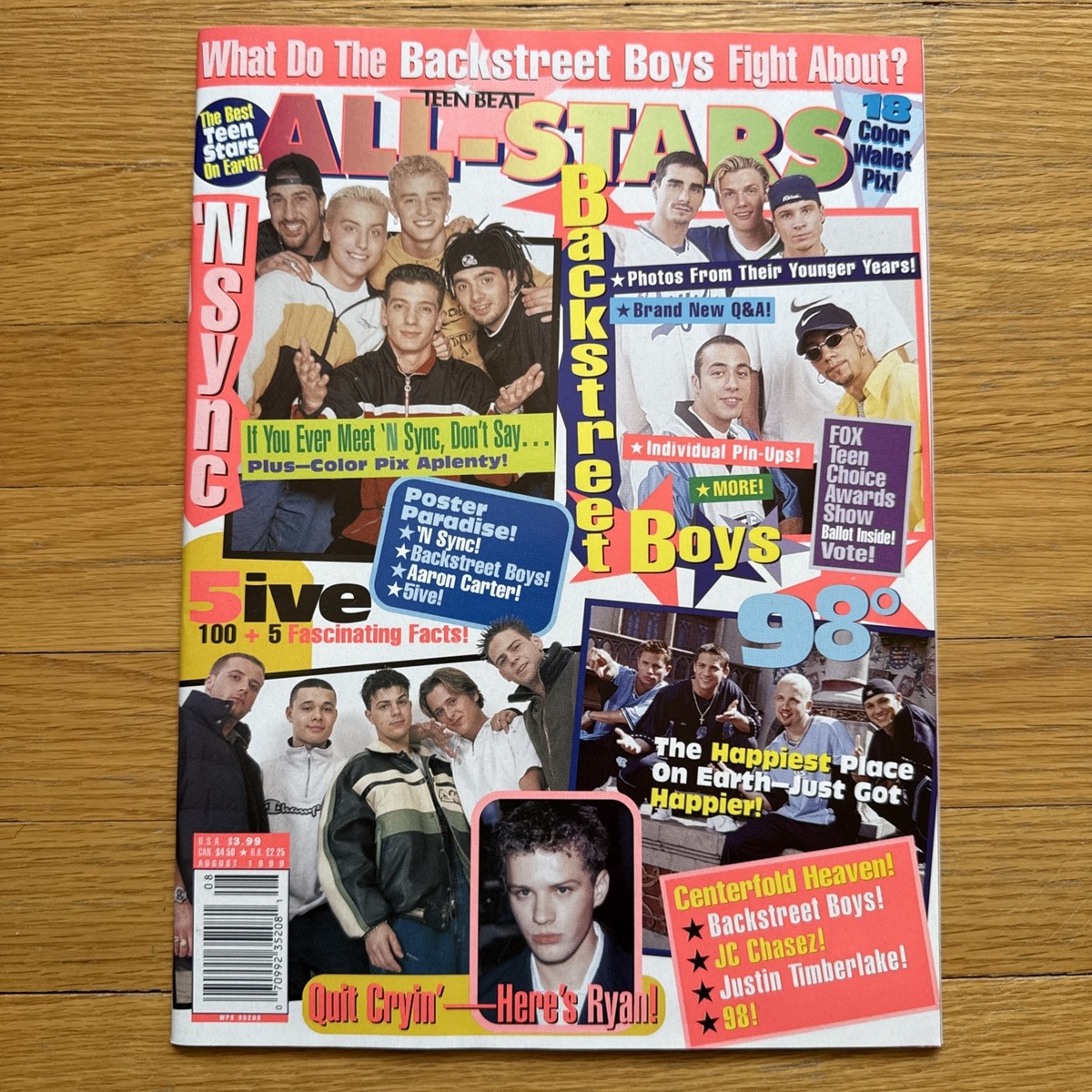 Teen Beat All Stars Magazine AUG 1999 UNREAD BSB,NSYNC,AARON