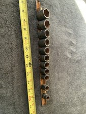 Snap On 3/8” Drive Impact Shallow Socket Set, 6pt, 9, 11-19, 21mm….rusty….