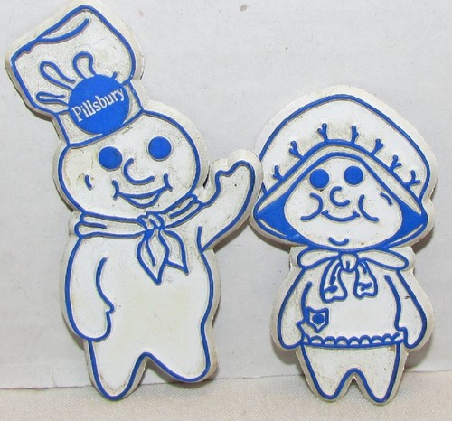 1980s Pillsbury Doughboy Poppin Fresh and Poppie Magnets
