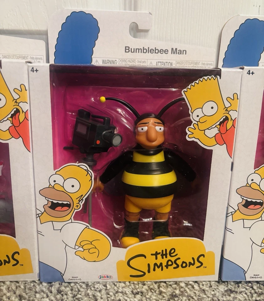 "Juego de figuras de acción de Los Simpson 5"" Wave 4 Jakks Carl Bumblebee Man Barney Bart" Foto 4 de 4