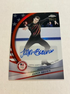 2025 Topps Chrome Olympics Jason Brown 25/76 Flag Refractor Auto SP 