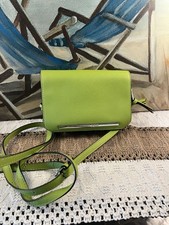 Steve Madden Borsa a Tracolla Piccola, Doppia Zip, Borsa a Mano Verde Lime, Borsetta Argento
