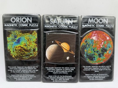 3 Vintage 1990 Sarut Environment Saturn Moon Orion Magnetic Cosmic Puzzle Set