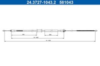 ATE Bremsseil Seilzug Feststellbremse 24.3727-1043.2 FüR Renault Kangoo FC0 KC0