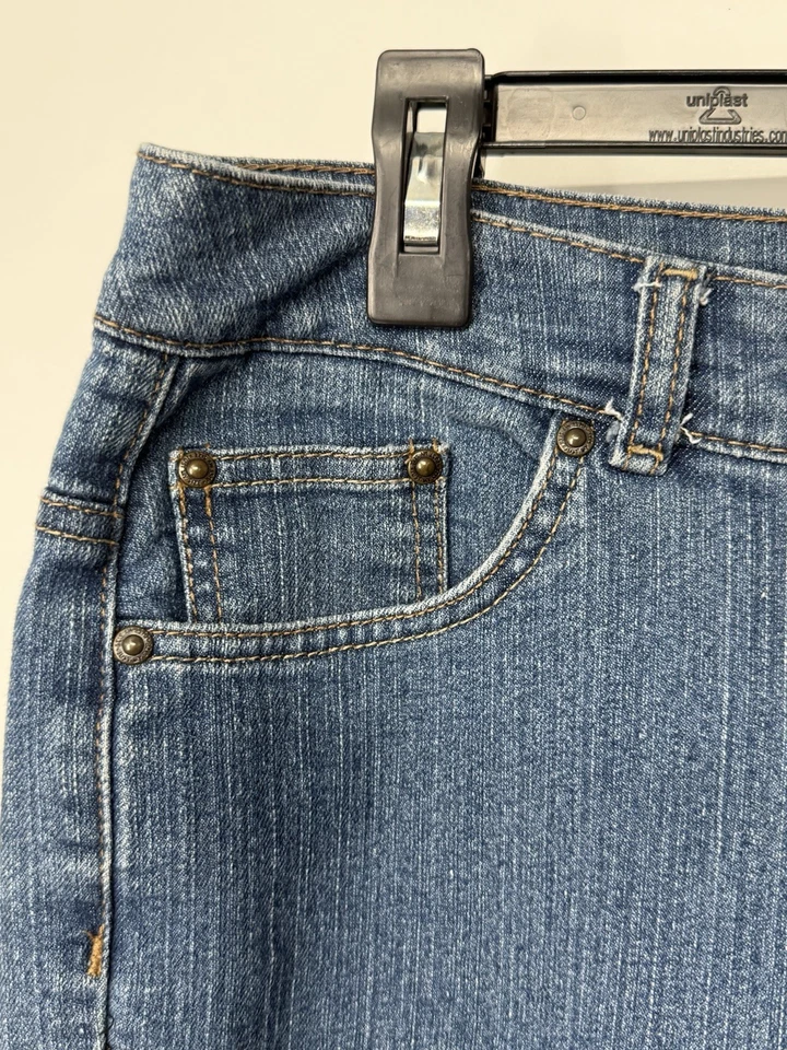 Pantalones de mezclilla Just My Size clásicos capri 16W azul elástico 5 bolsillos 72 % algodón Foto 4 de 4