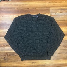 Vintage 90s Trader Bay Grey Hand Framed Knit Sweater Large Made In USA