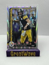 Aaron Rodgers Topps Chrome 2025 Pittsburgh Steelers Silver Wave Refractor