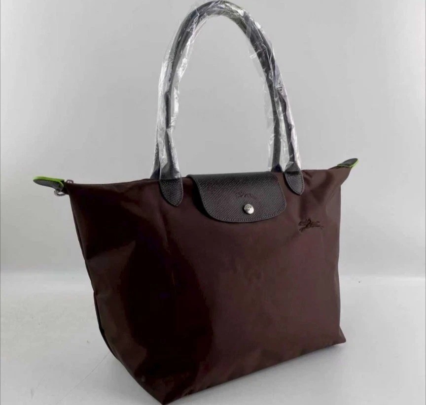LONGCHAMP Le Pliage Green L Tote Mocha - Recycled canvas New