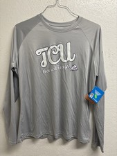 TCU Horned Frogs Columbia PFG Long Sleeve Dri Fit Shirt Mens XL Grey NWT