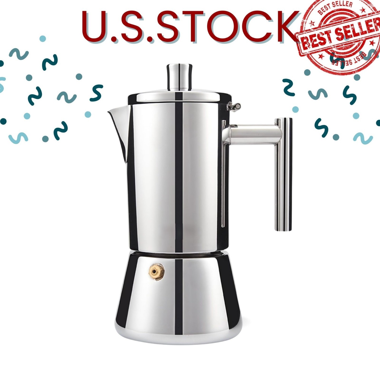6 Cup 10 Oz Moka Pot For Induction