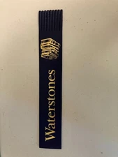 Waterstones UK Leather Bookmark. 9 x 1.5 inches. Blue. New.