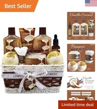 Luxury 9 Piece Vanilla Coconut Spa Gift Baske...