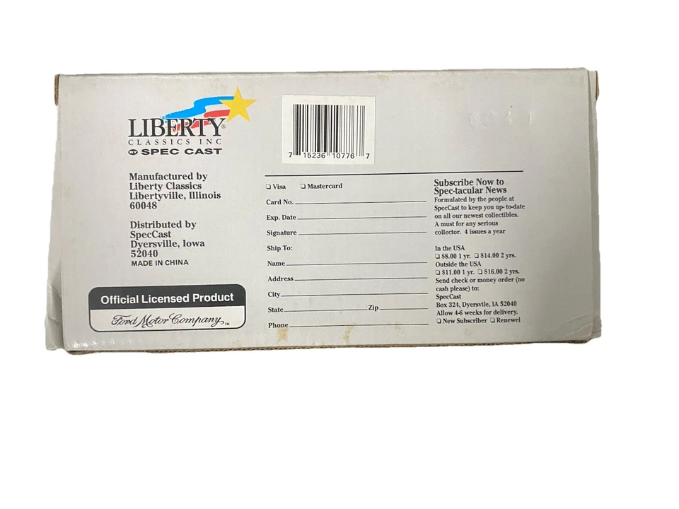 Banco de metal fundido a presión Liberty Classics Inc. Ford modelo A 1927 con cerradura operada por llave Foto 2 de 3